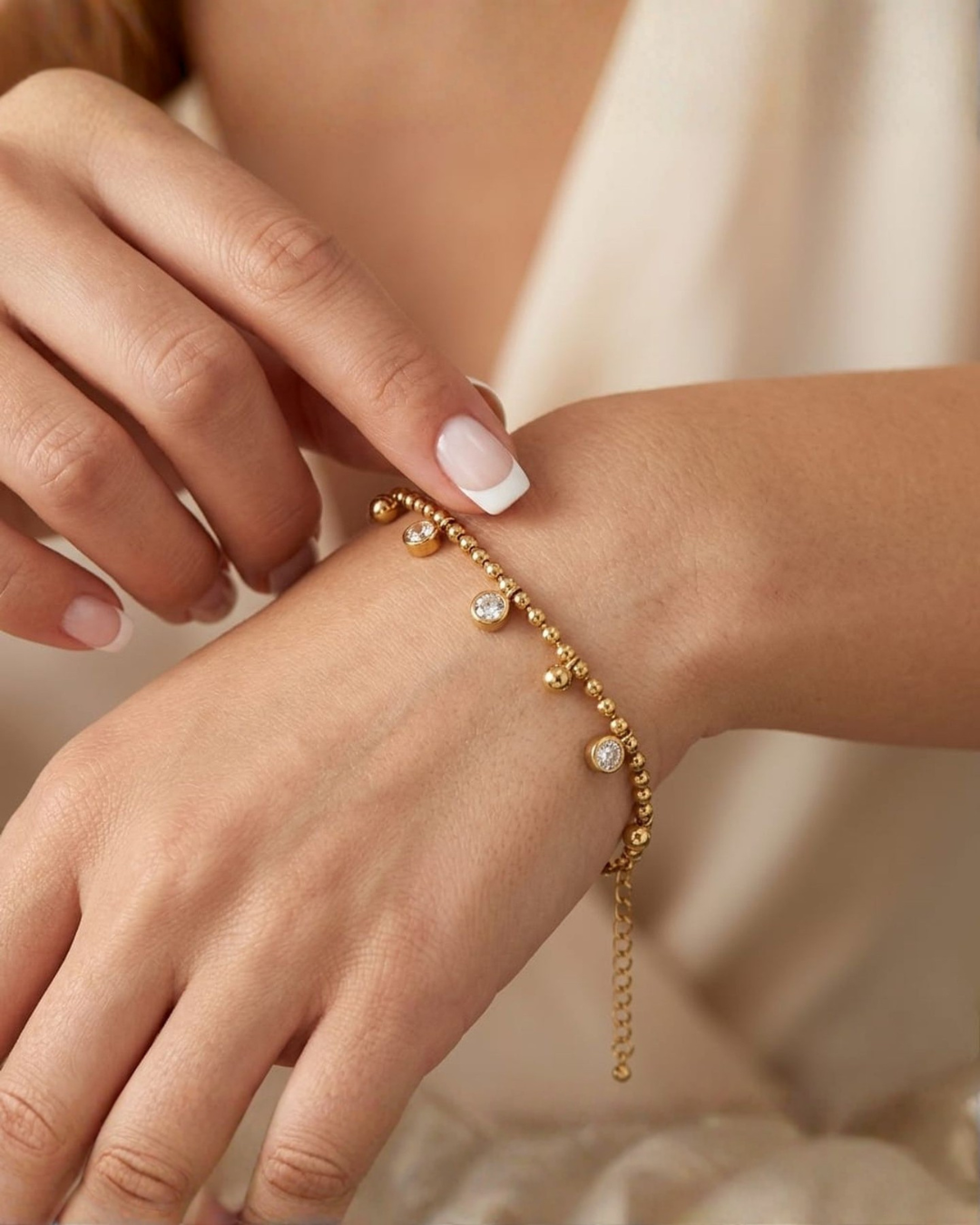 Valencia 18K Gold-Plated Diamond Stainless Steel Bracelet