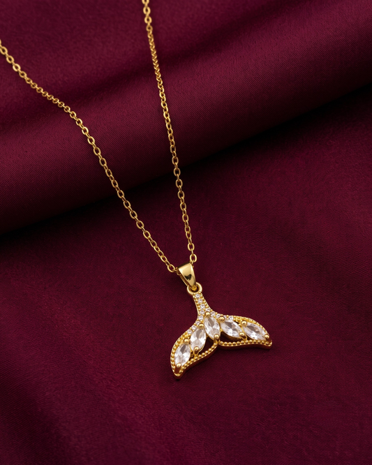 Fish Tail 18K Gold Plated Stainless Steel Necklace