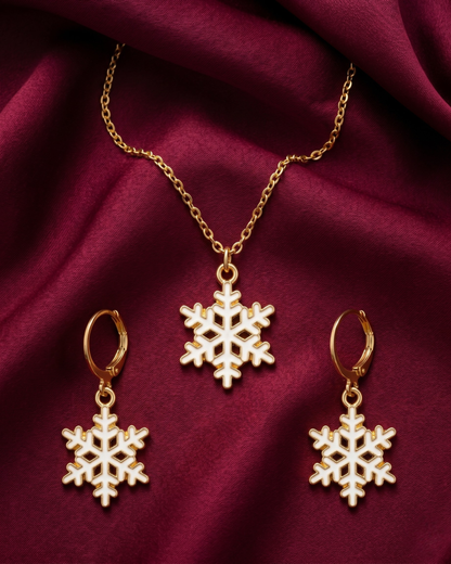 Lumi Snowflake Necklace & Earrings Set