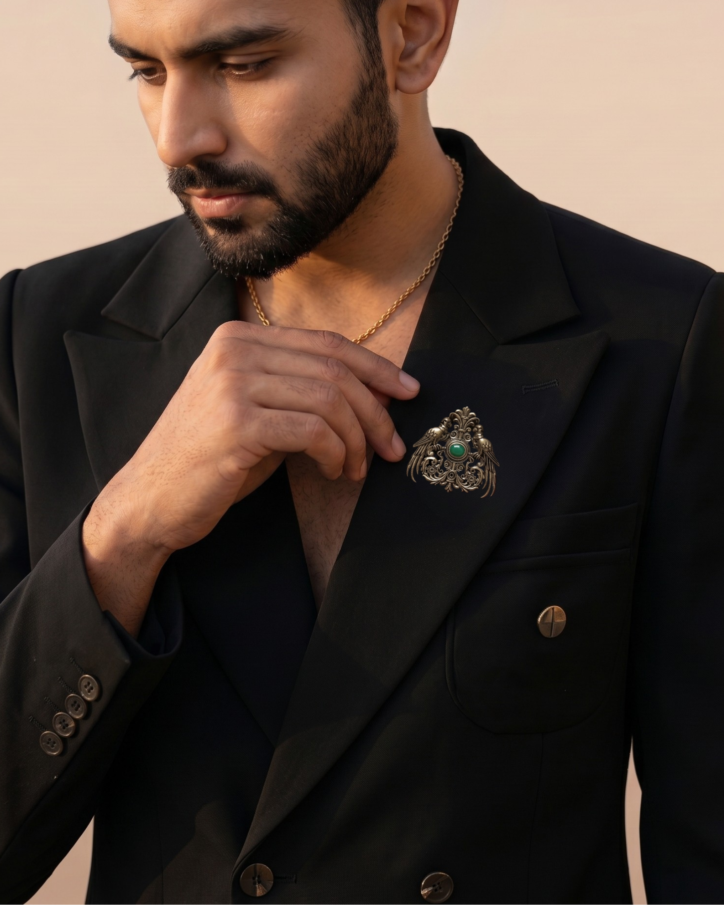 Emerald Parrot Statement Brooch