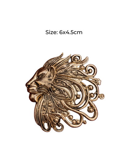 Majesty Lion Brass Brooch